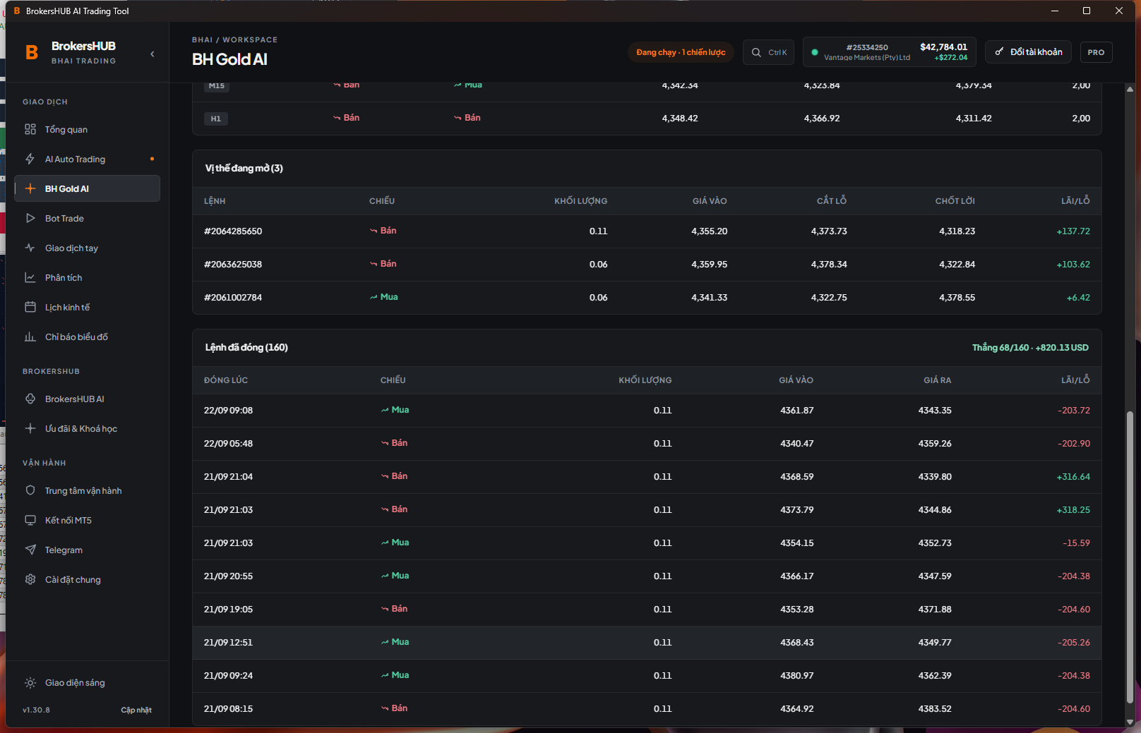 Giao diện BH Gold AI